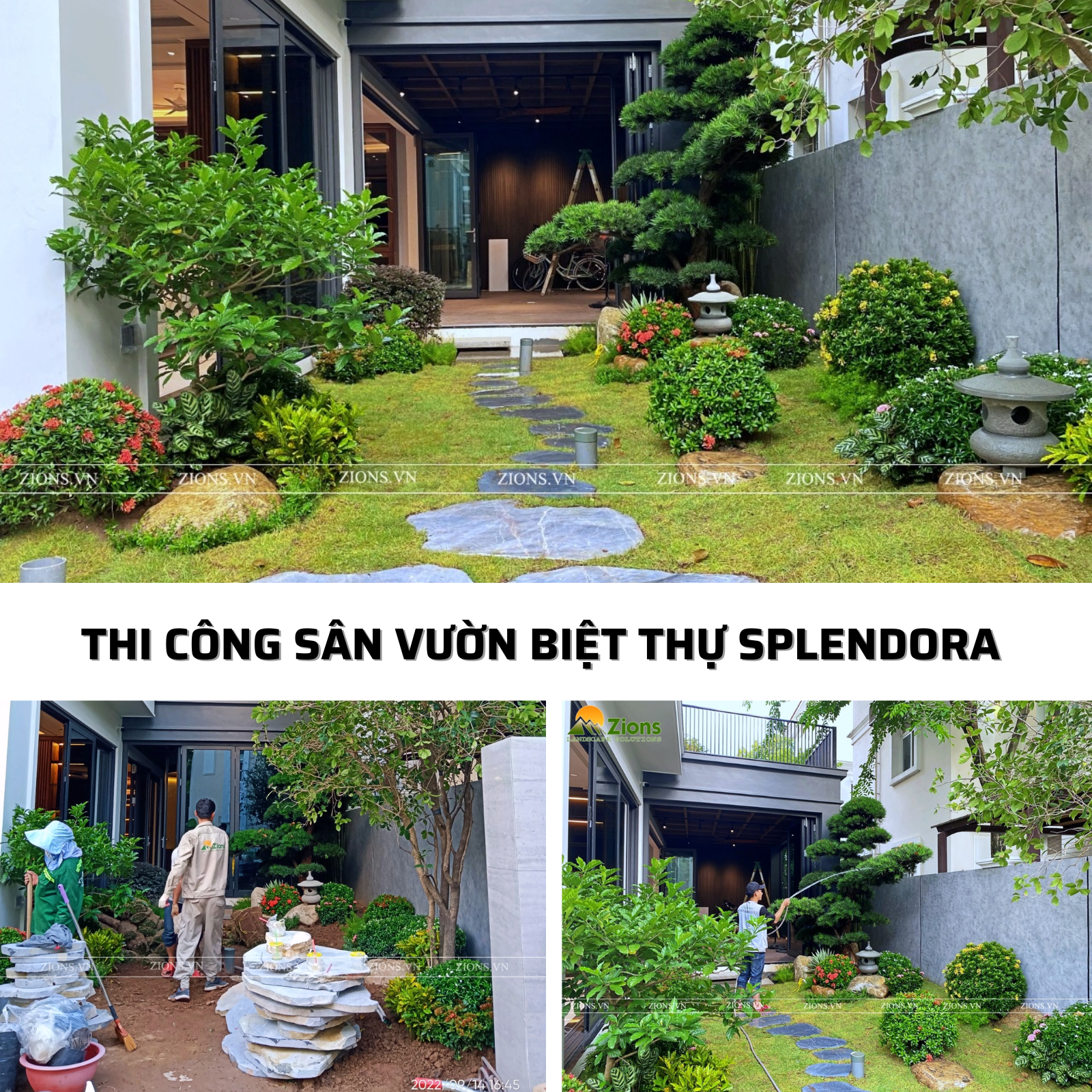 Thiết kế thi công sân vườn tại KDT Splendora