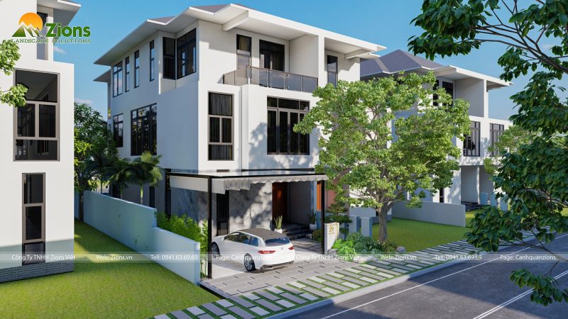 Thiết kế sân vườn biệt thự Ecopark