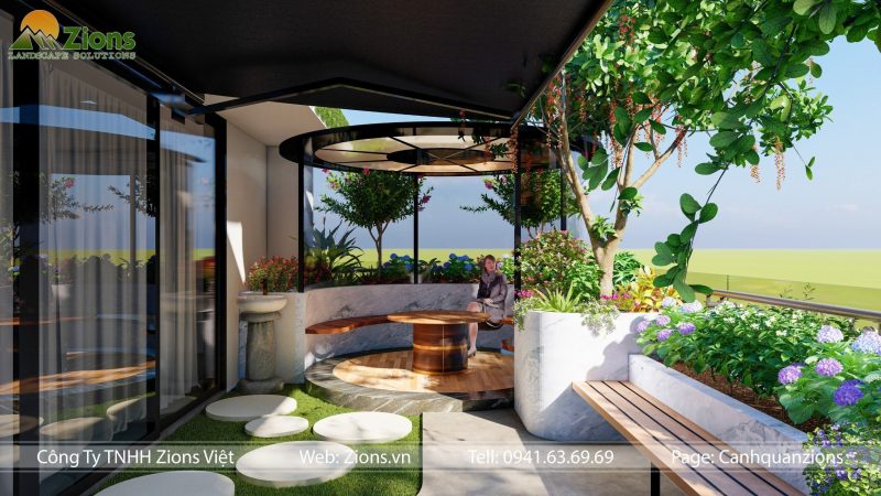 Thiết kế cảnh quan biệt thự hiện đại tại Hà Nội