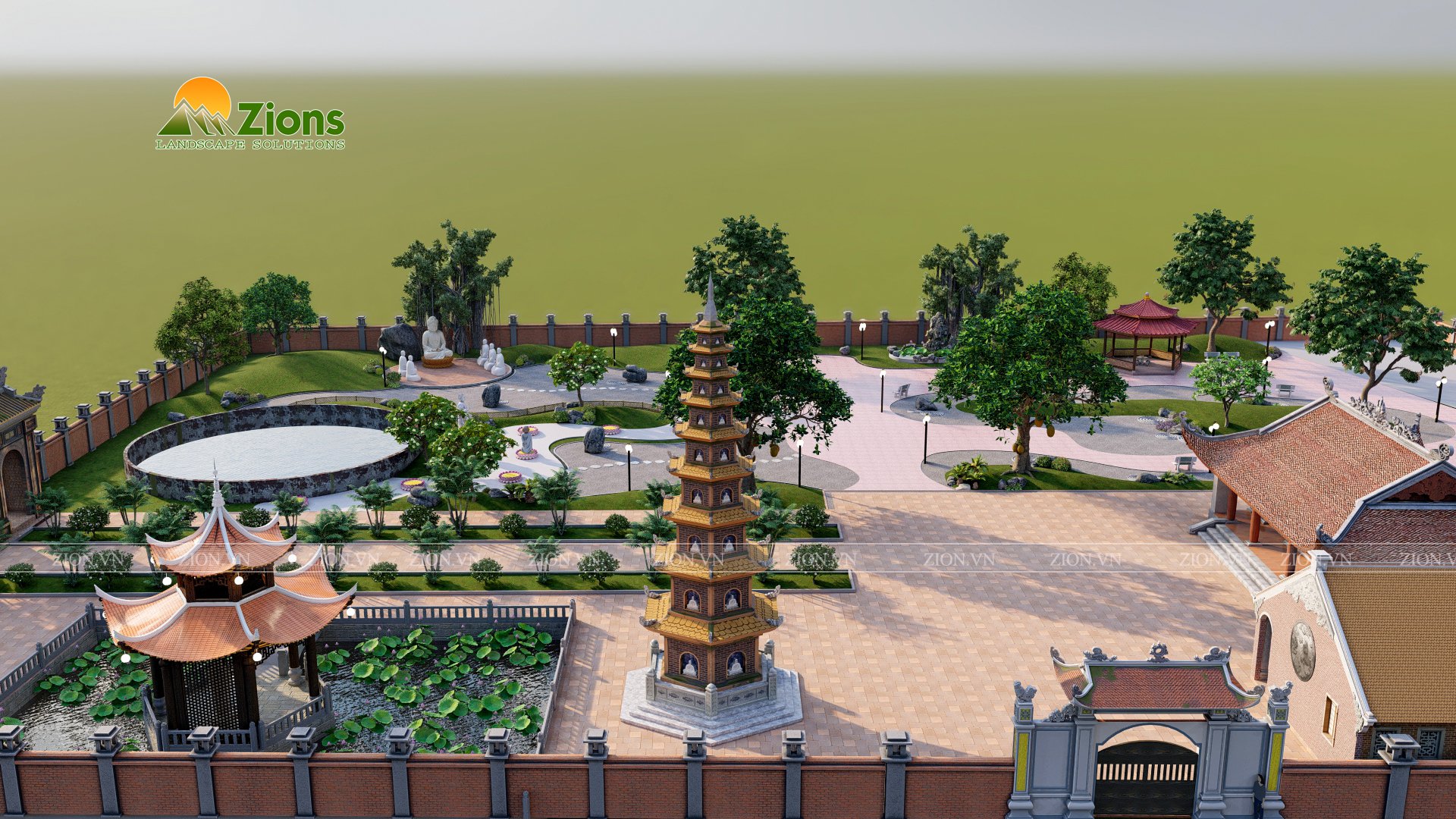 Thiết kế cảnh quan chùa