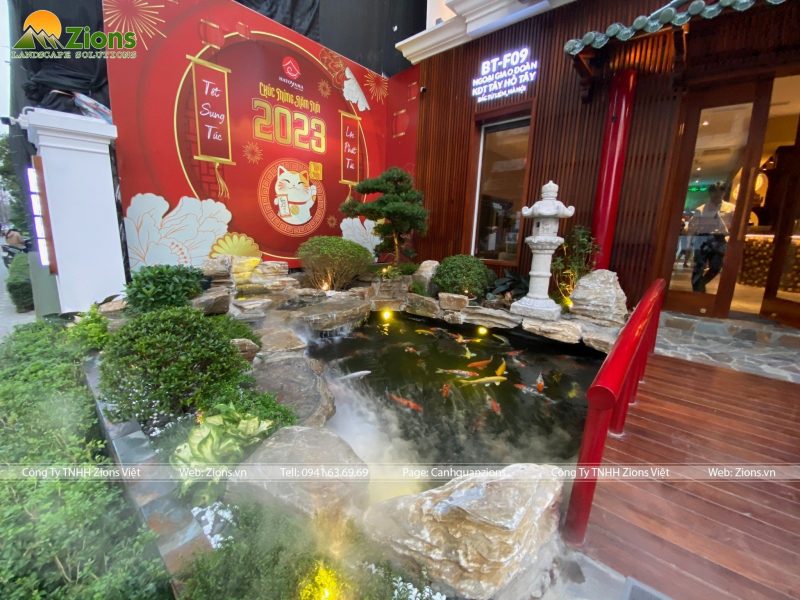 Thiết kế hồ cá koi trước nhà - Zions