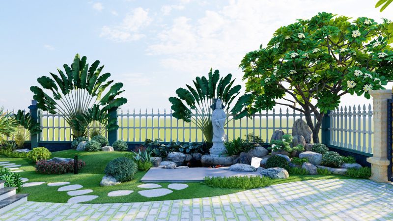 Thiết kế sân vườn á đông tại bến tre