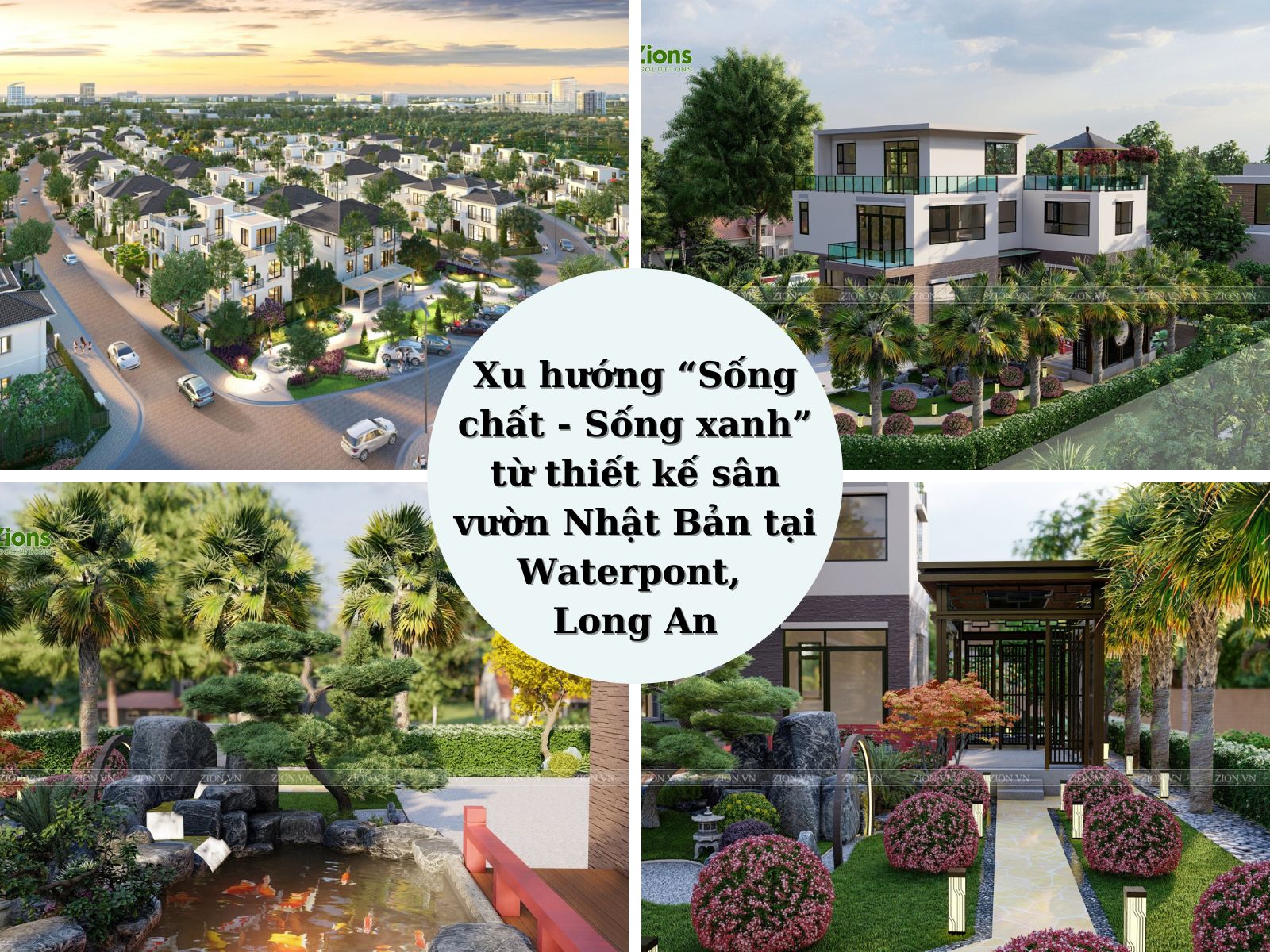 thiết kế sân vườn biệt thự phong cách Nhật Bản