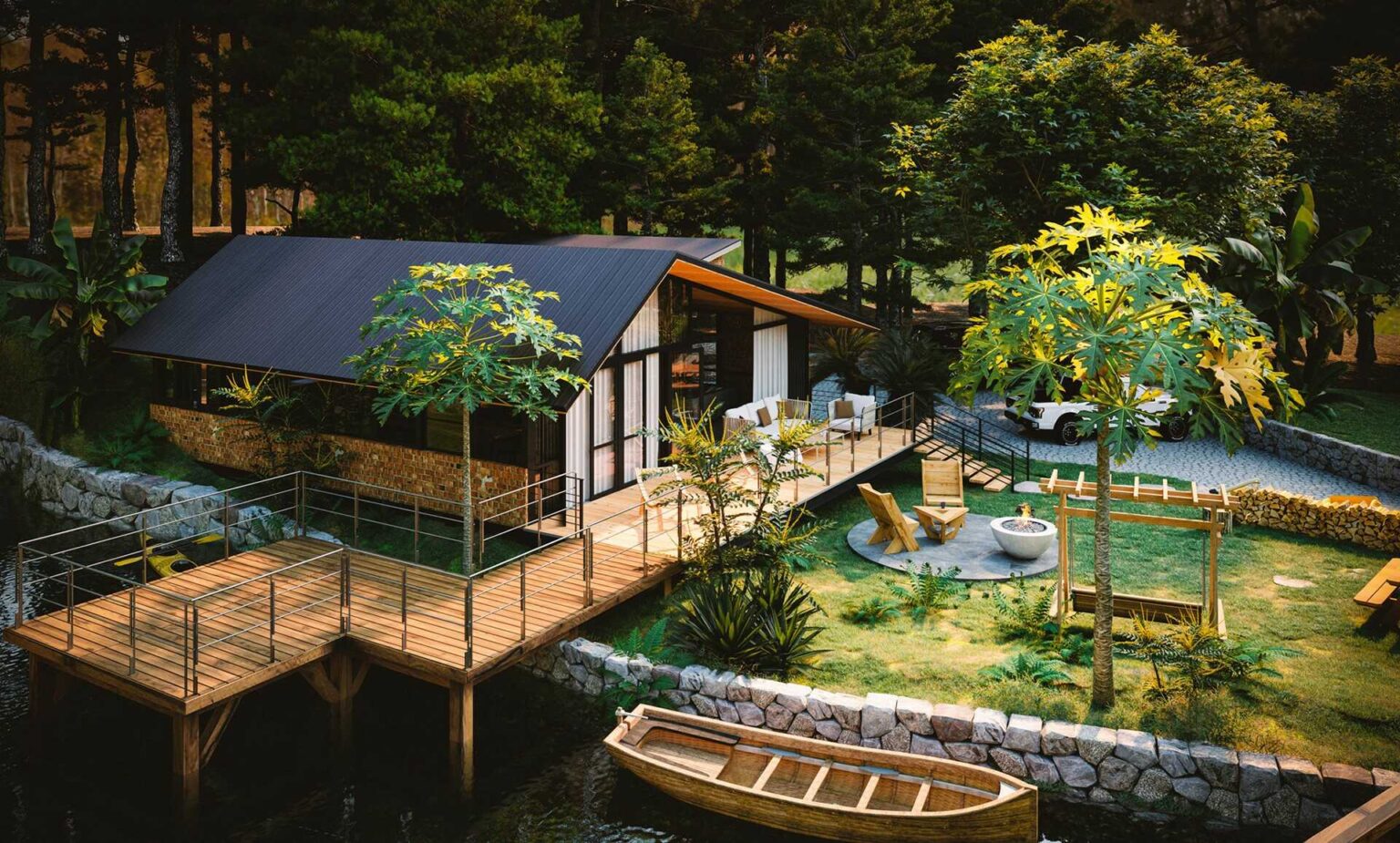 thiết kế cảnh quan homestay sân vườn