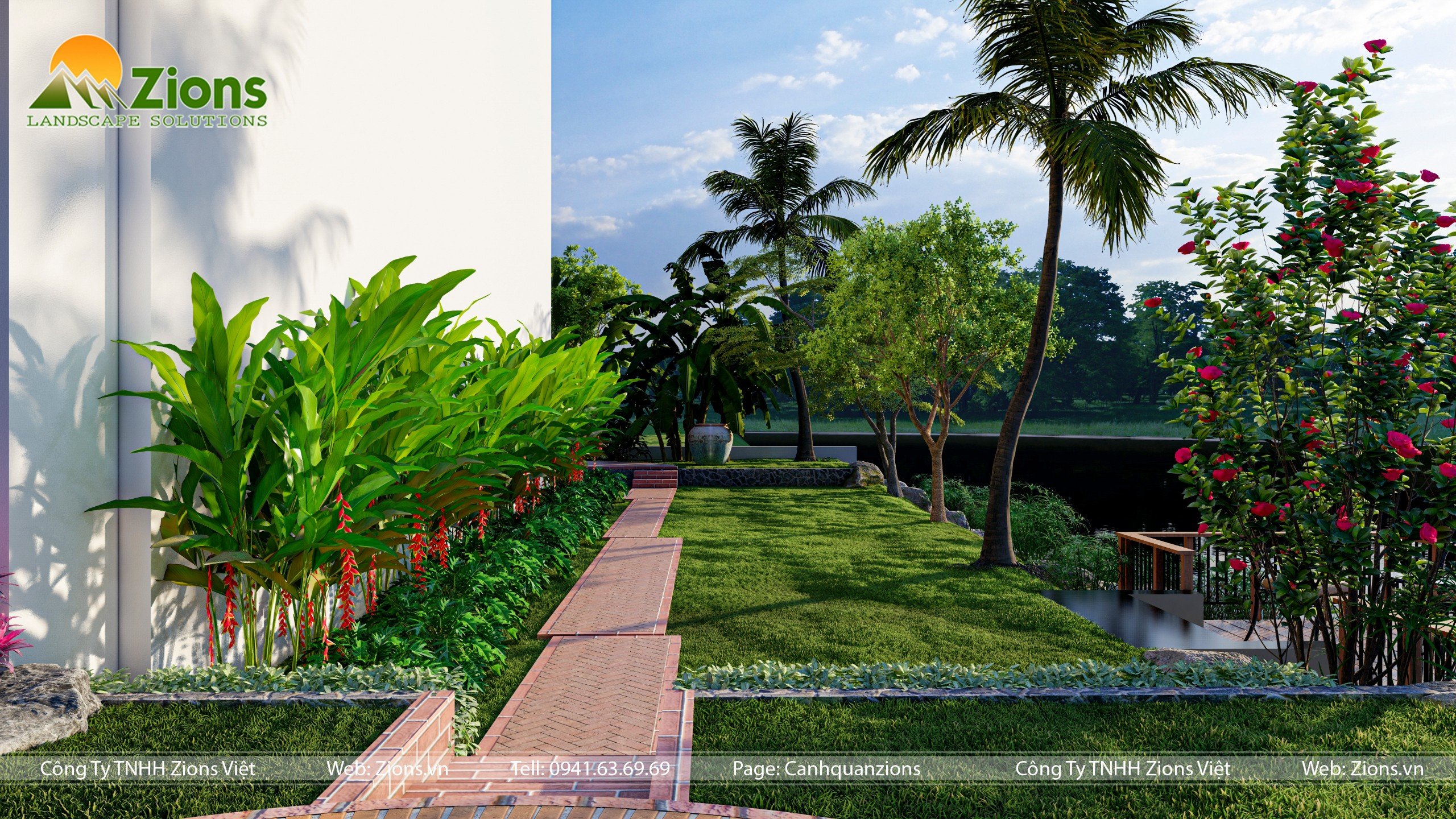 thiết kế sân vườn biệt thự đảo ecopark -nghỉ dưỡng gia đình