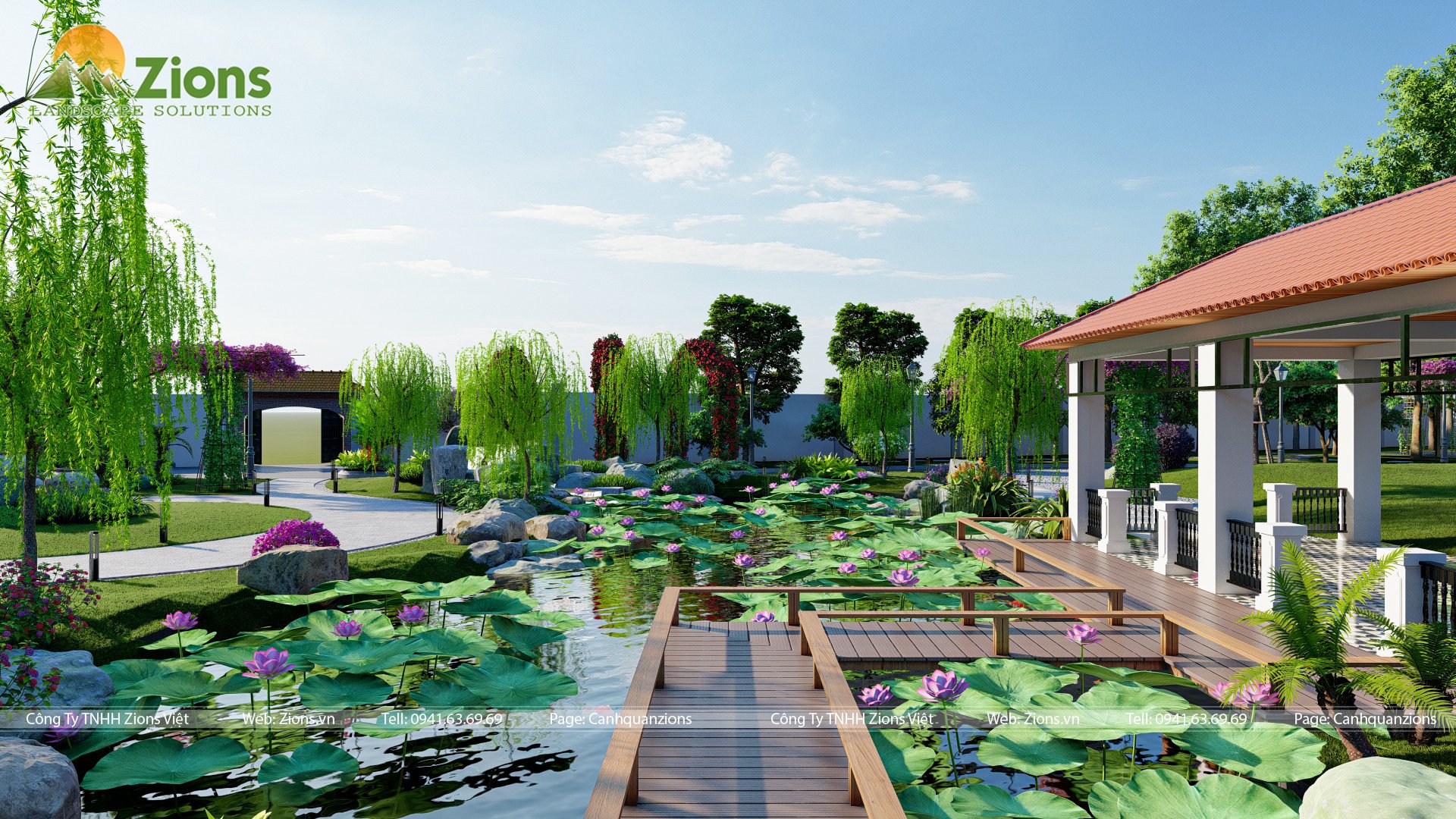 thiết kế cảnh quan nhà vườn nghỉ dưỡng - zions