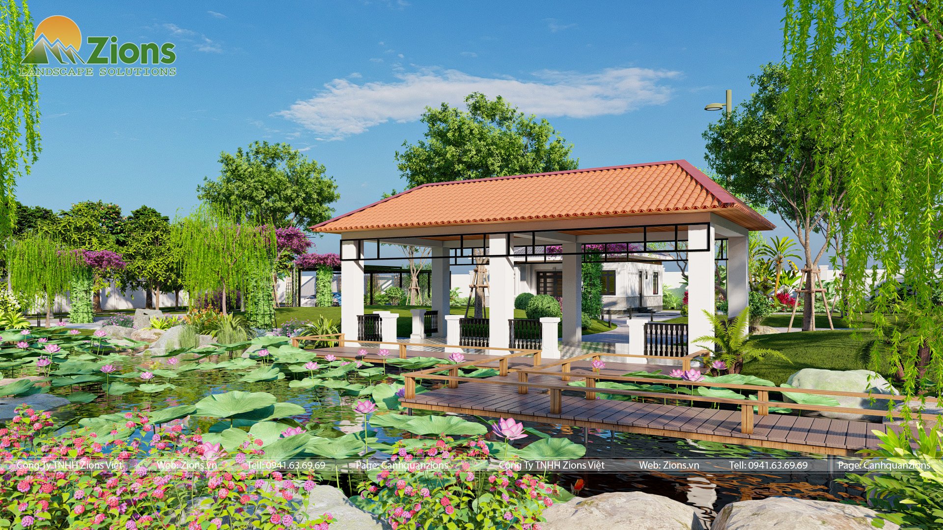 thiết kế cảnh quan nhà vườn nghỉ dưỡng - zions