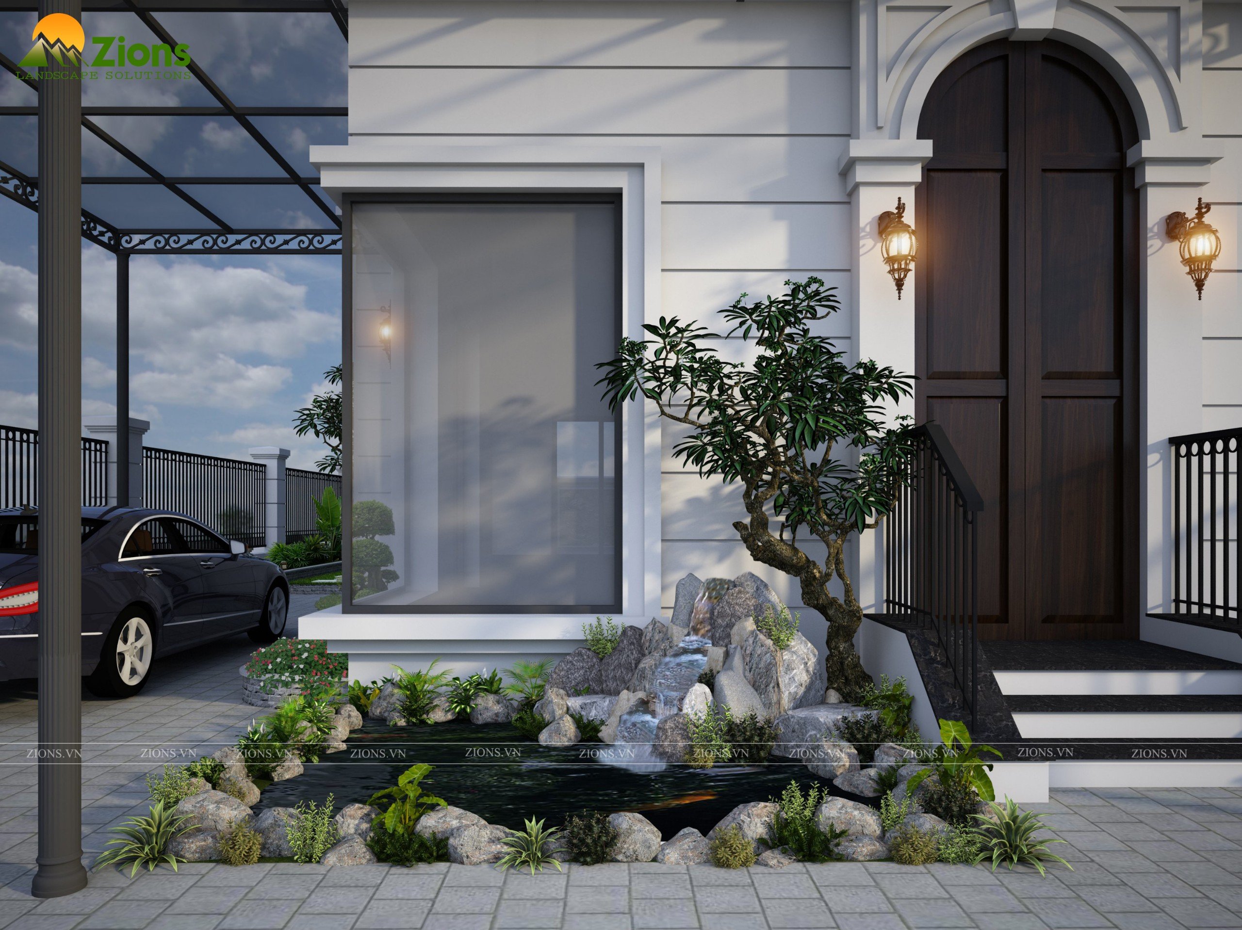 Thiết kế thi công sân vườn biệt thự Vinhomes Green Bay - Zion's
