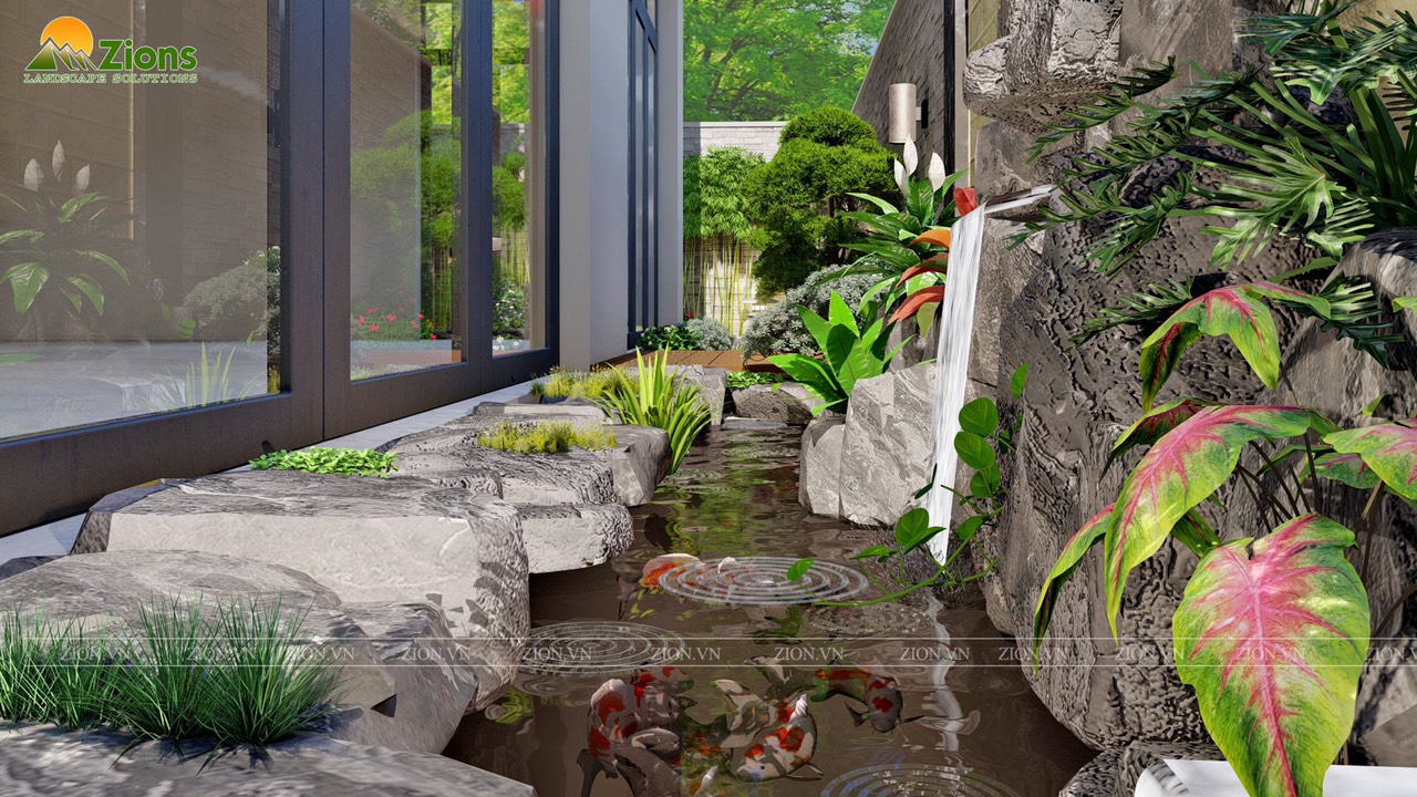 Thiết kế sân vườn Nhật Bản tại Vinhomes Riverside - The Harmony