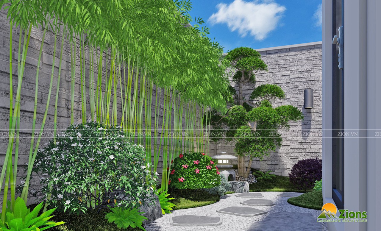 Thiết kế sân vườn Nhật Bản tại Vinhomes Riverside - The Harmony