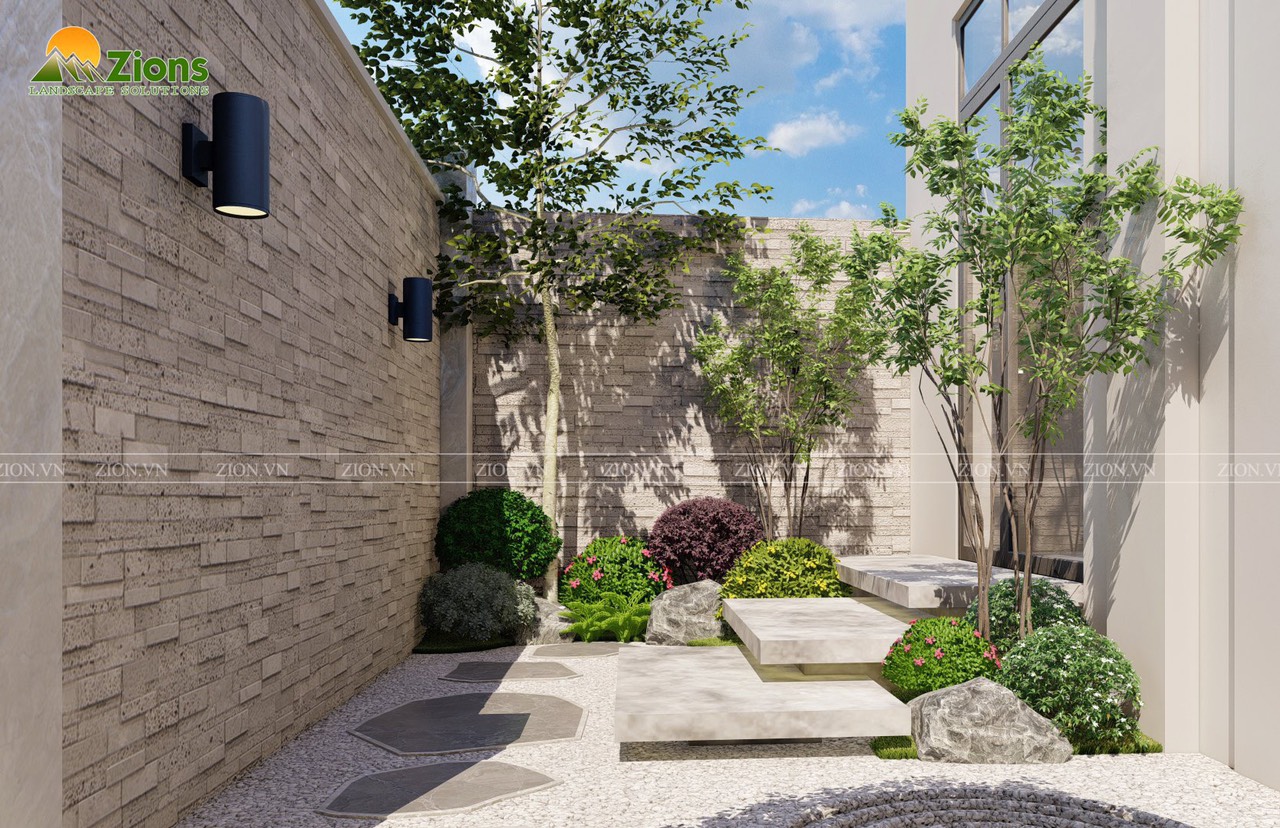 Thiết kế sân vườn Nhật Bản tại Vinhomes Riverside - The Harmony