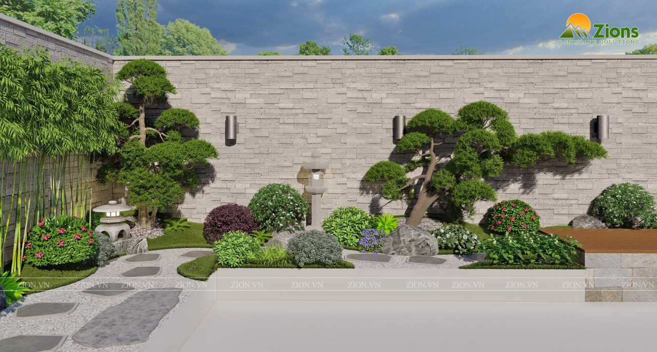 Thiết kế sân vườn Nhật Bản tại Vinhomes Riverside - The Harmony