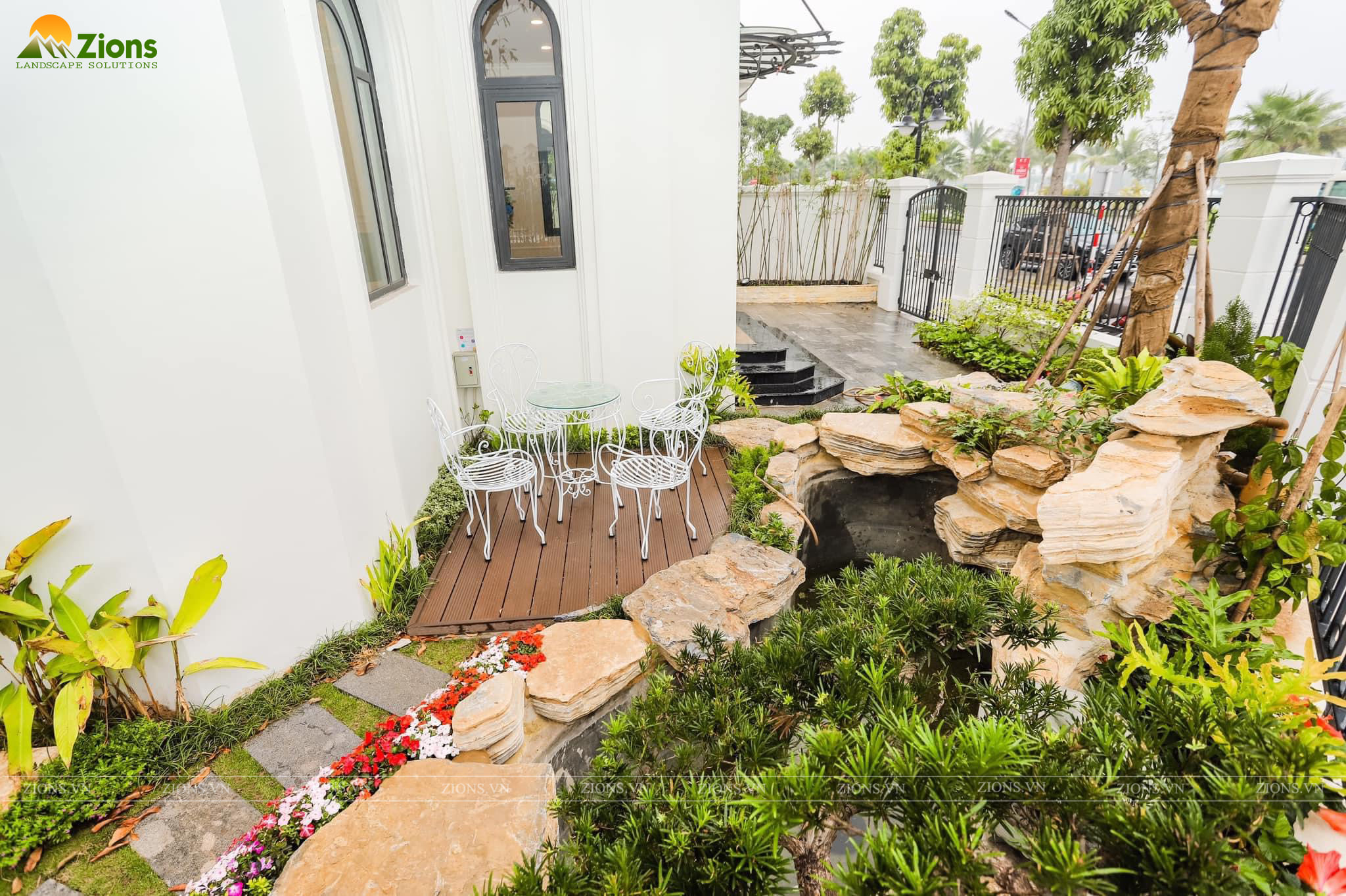 thi công sân vườn biệt thự vinhomes