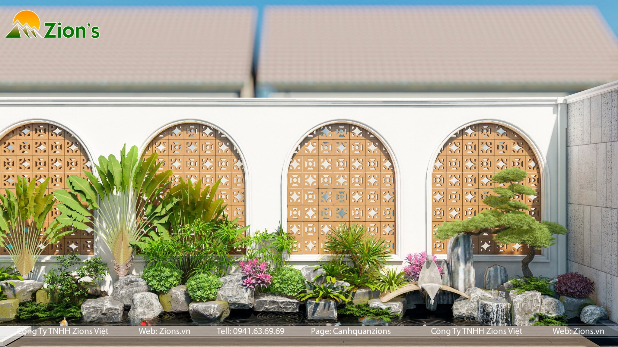 Thiết kế sân vườn nhiệt đới tại hà nội - zion's
