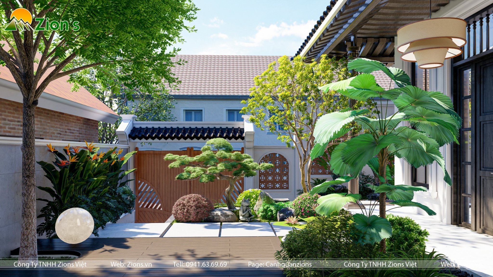 Thiết kế sân vườn nhiệt đới tại hà nội - zion's