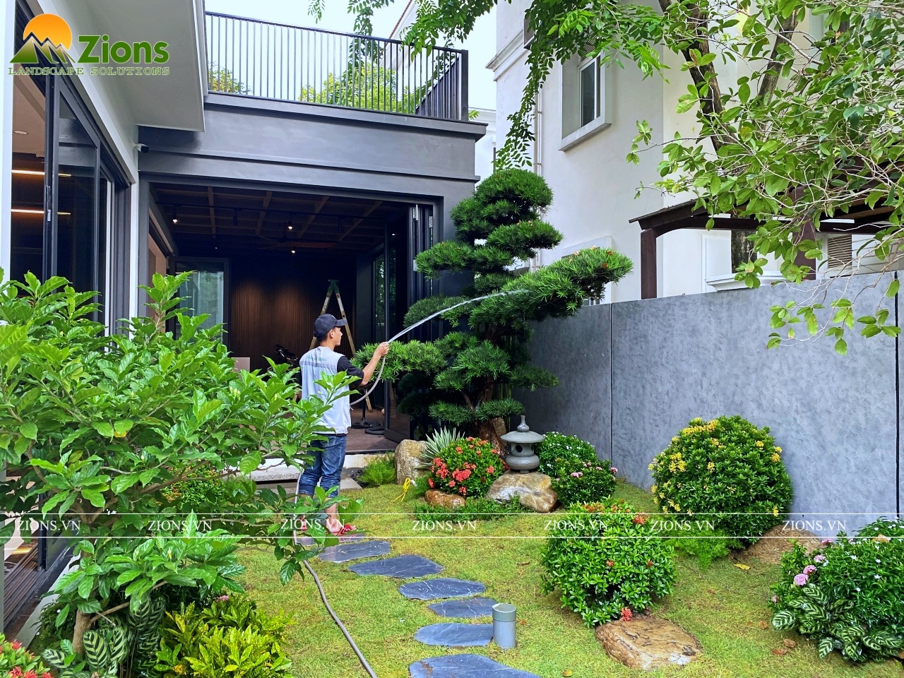 cải tạo sân vườn sau bão