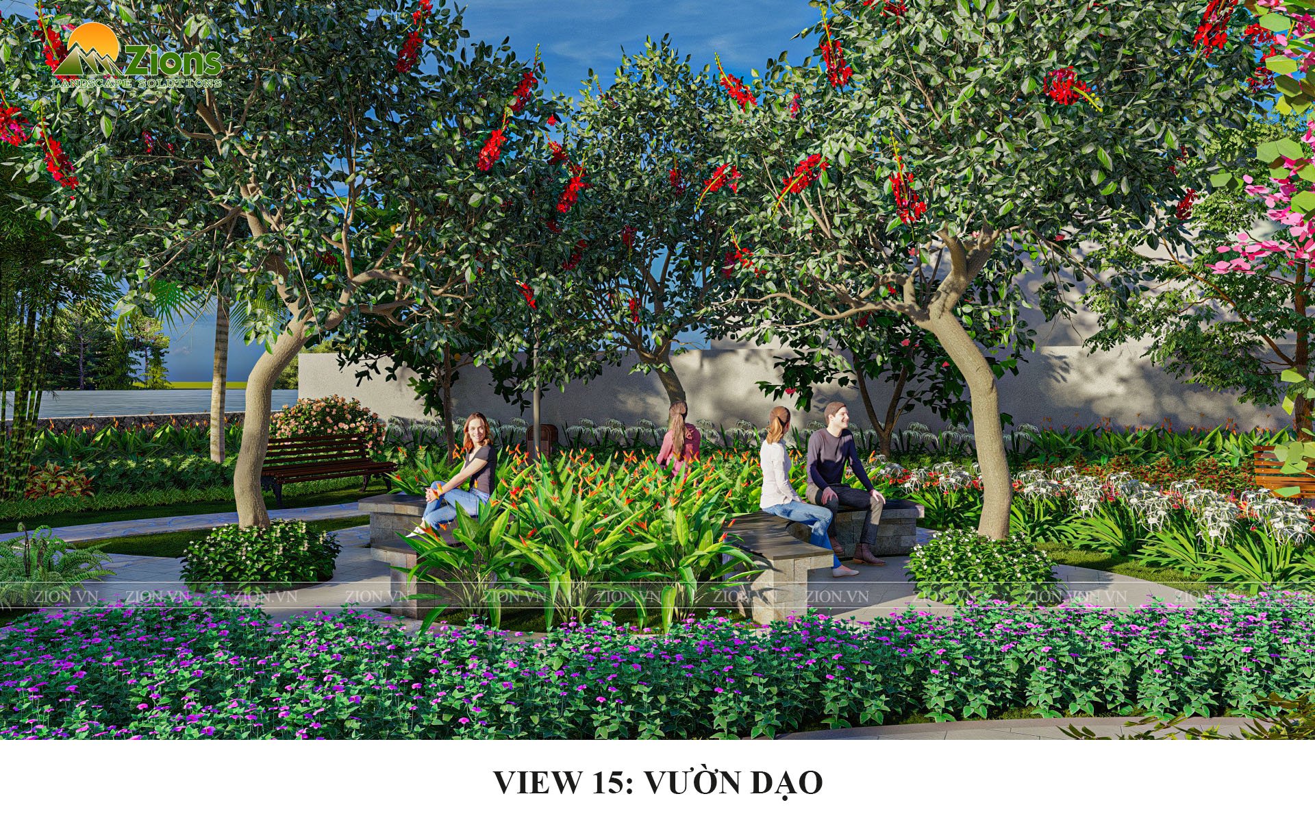 quy hoạch cảnh quan 1800m2 tại hải phòng - thiết kế vườn dạo