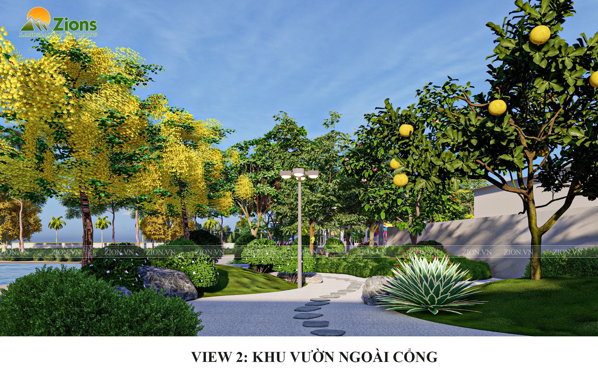 quy hoạch cảnh quan 1800m2 tại hải phòng - thiết kế bởi zion's