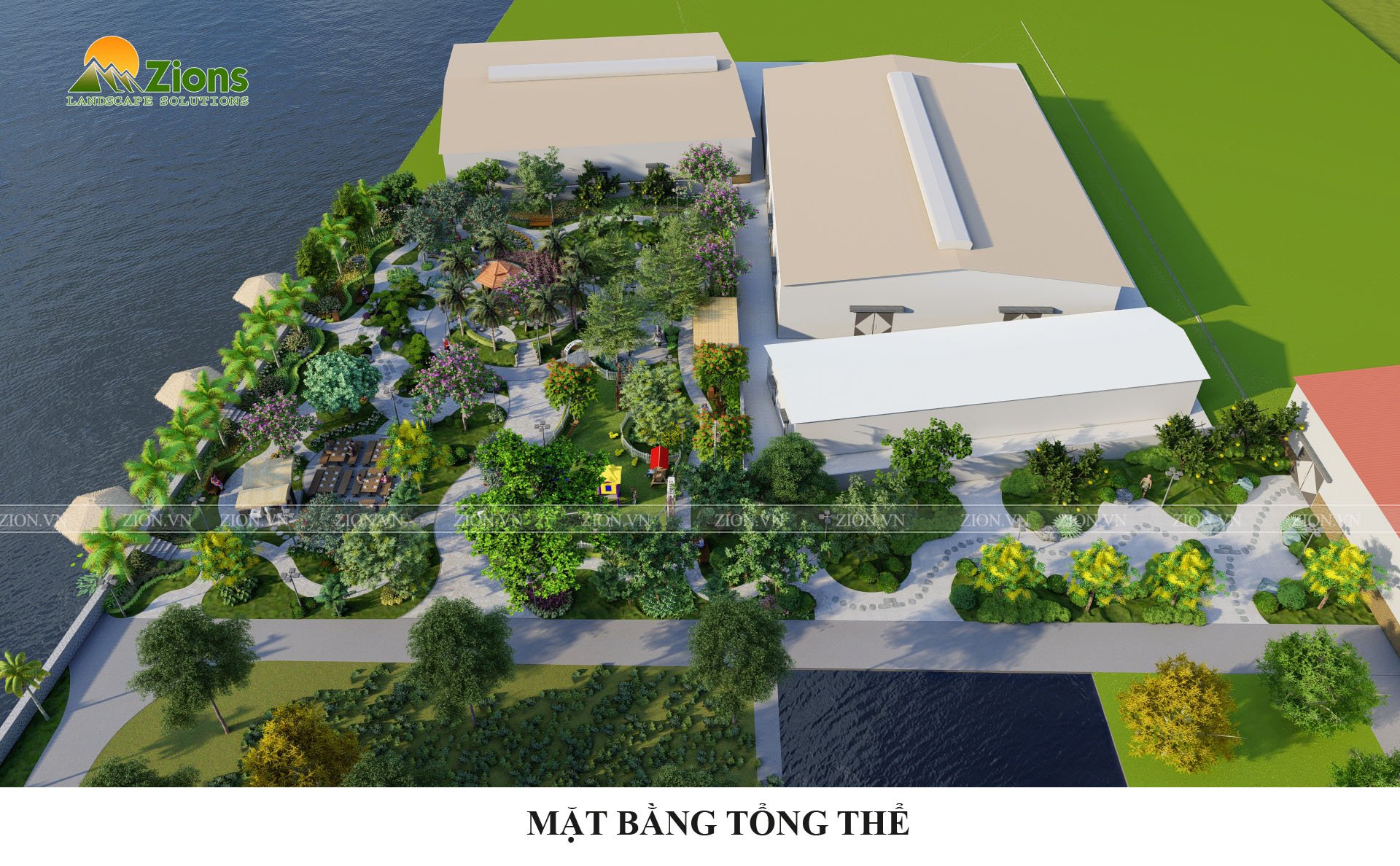 quy hoạch cảnh quan 1800m2 tại hải phòng - thiết kế bởi zion's