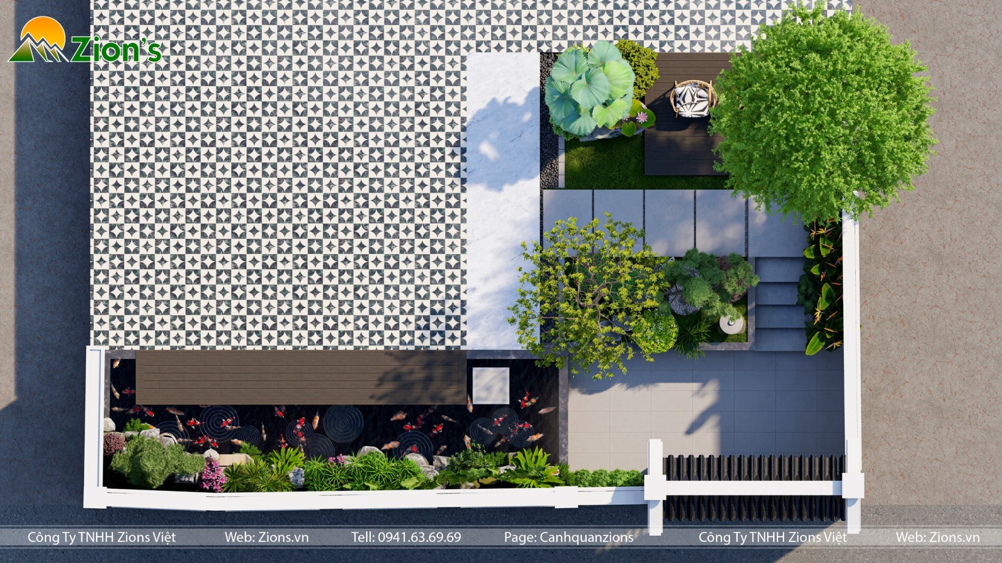 thiết kế sân vườn nhiệt đới - Zion's Design