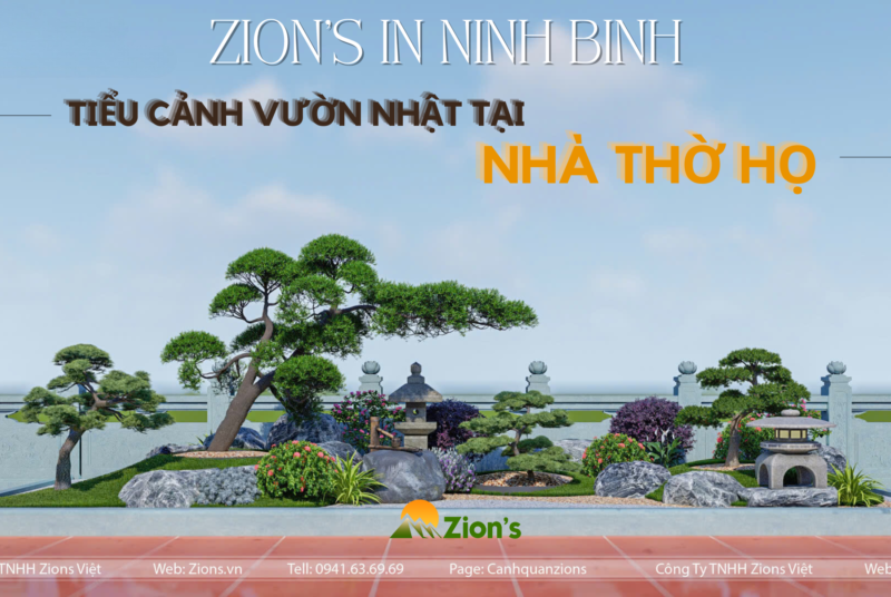 Tiểu cảnh sân vườn nhật tại nhà thờ họ - thiết kế bởi zion's