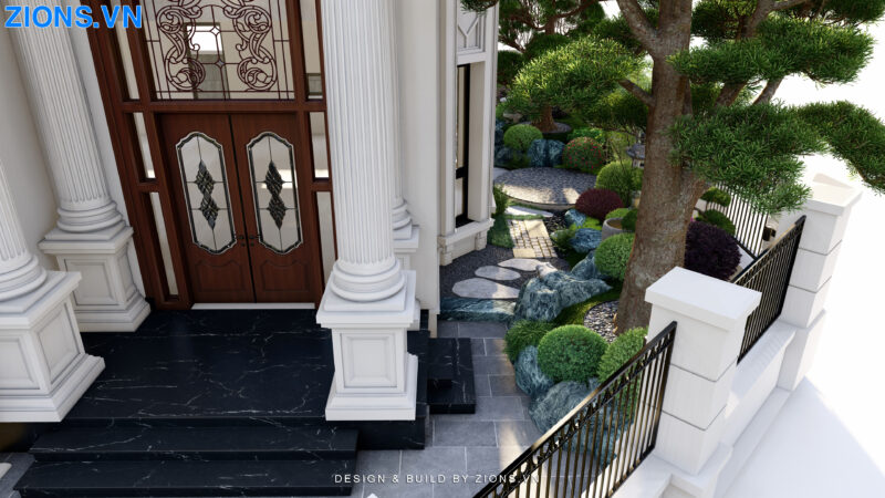 Lối dạo trong sân vườn Vinhomes