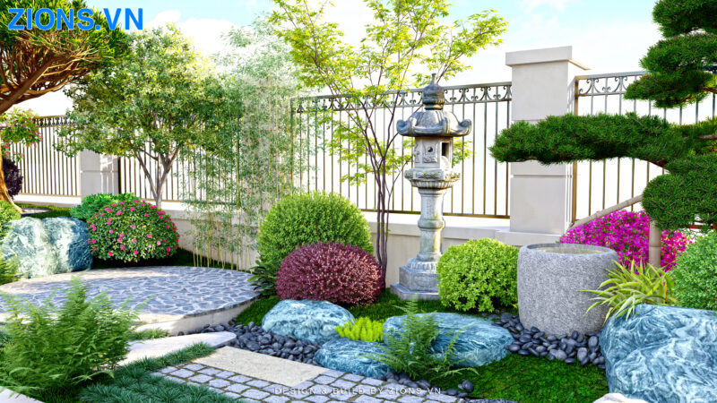 thiết kế sân vườn đầy đủ công năng